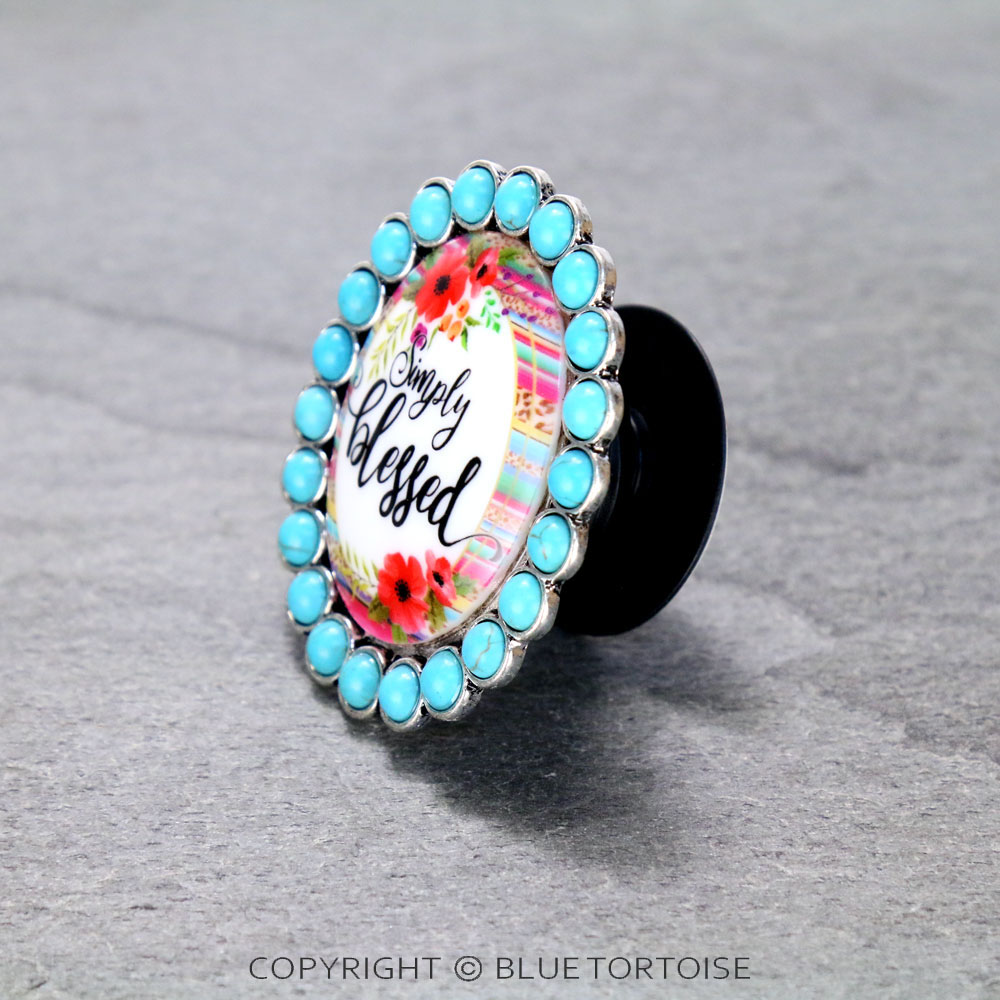 "Simply Blessed" Glass Bubble Phone Grip and Stand - Image 3