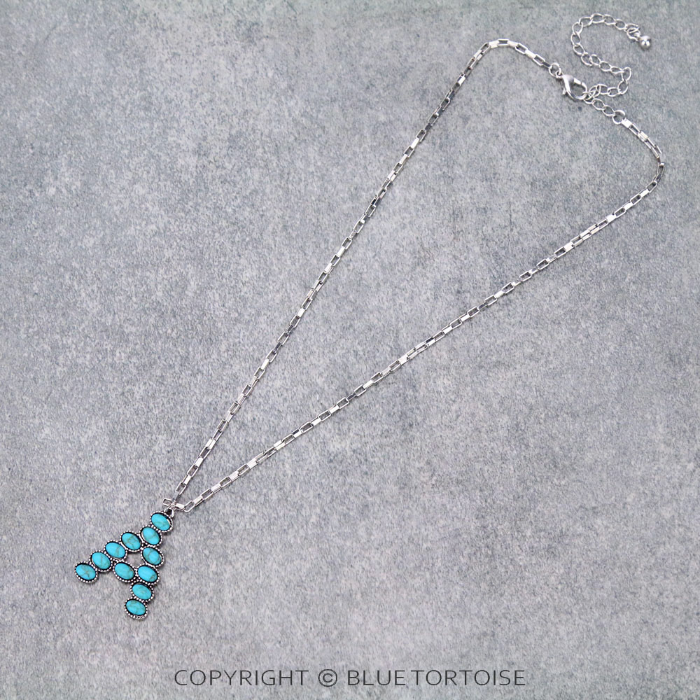 Initial “A” Stone Pendant Necklace