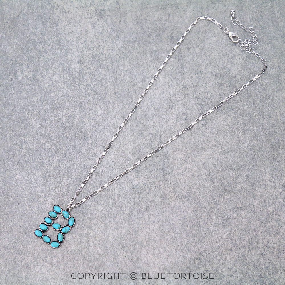 Initial “B” Stone Pendant Necklace