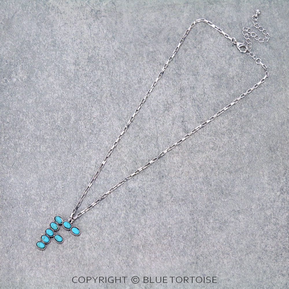 Initial “F” Stone Pendant Necklace