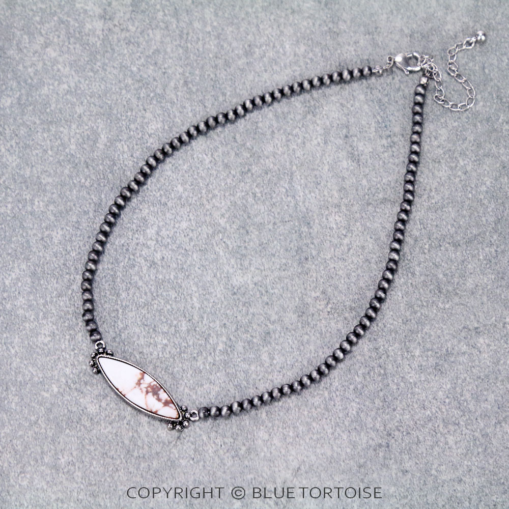 Western Stone Pendant Choker Necklace