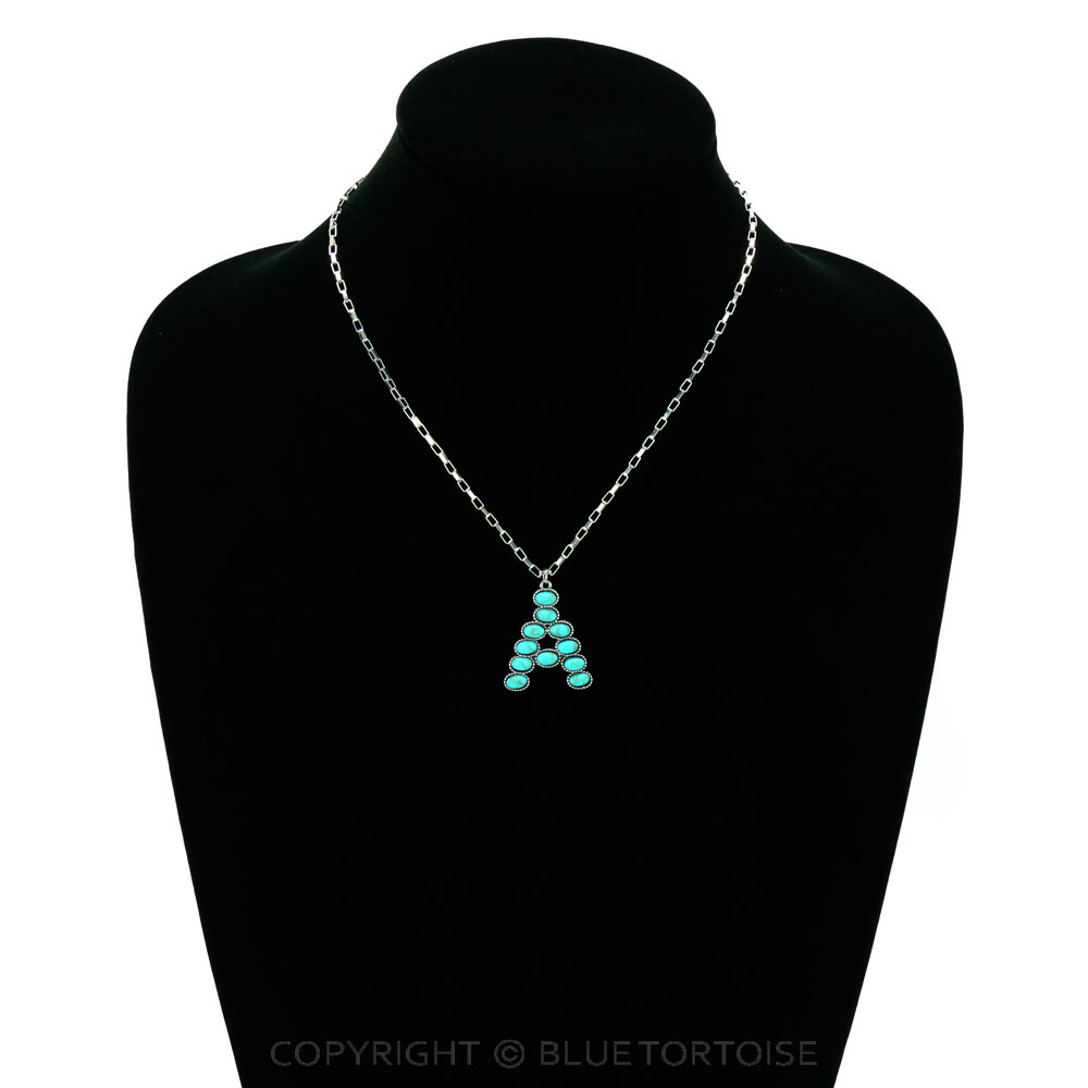 Initial “A” Stone Pendant Necklace - Image 2