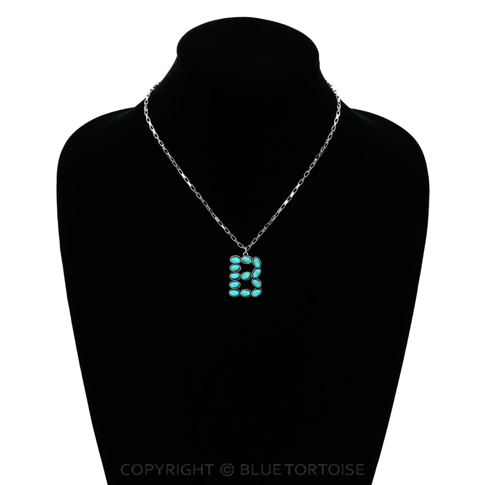 Initial “B” Stone Pendant Necklace - Image 2