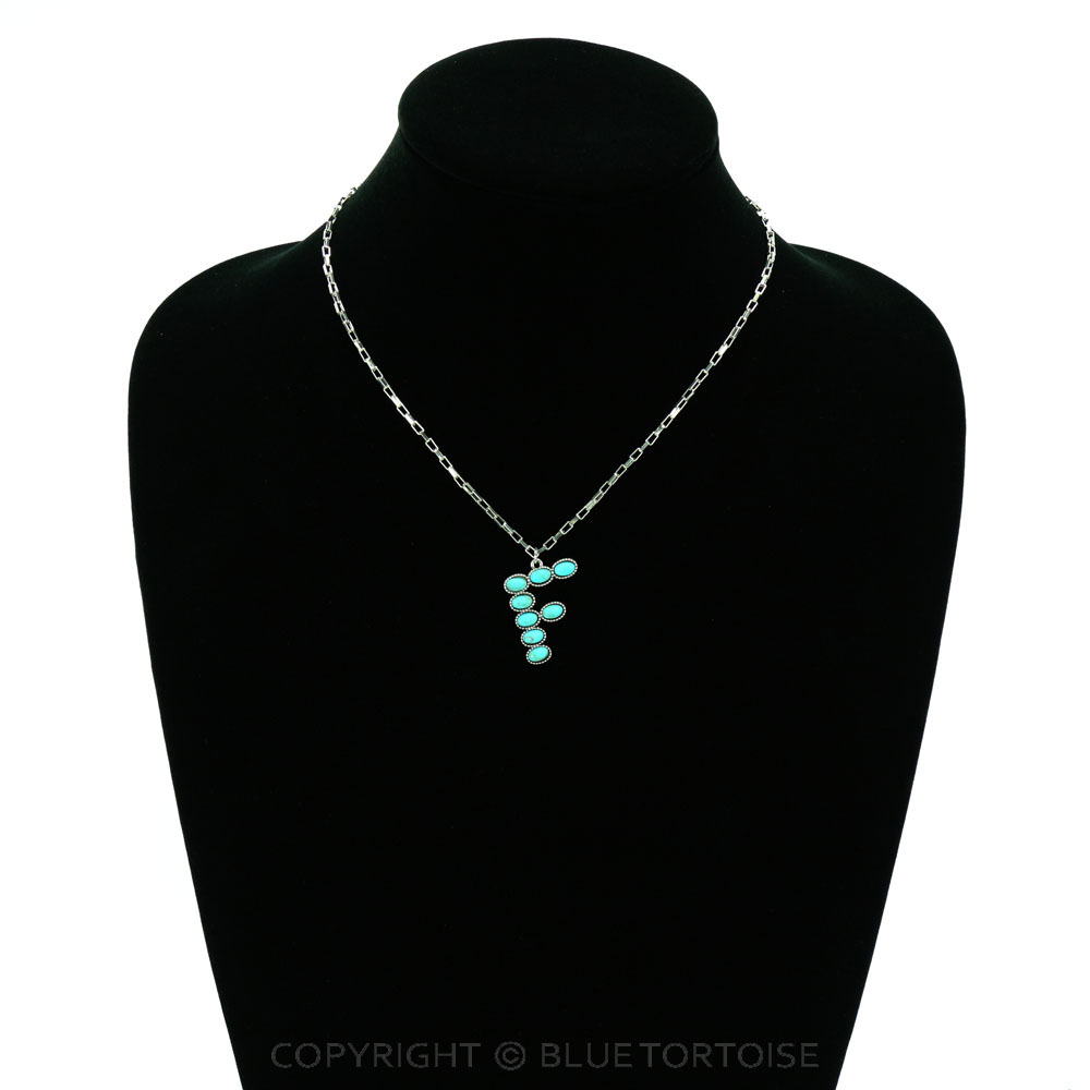 Initial “F” Stone Pendant Necklace - Image 2