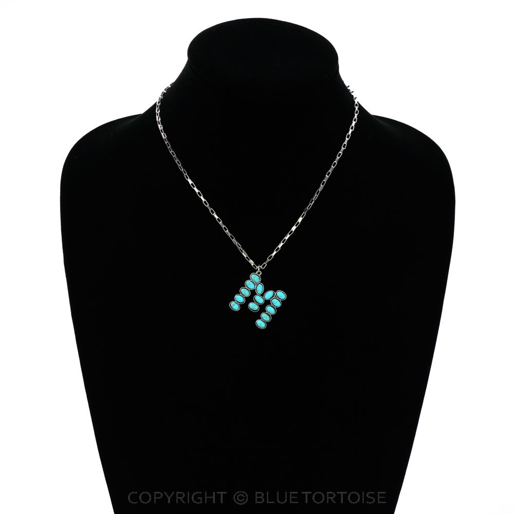 Initial “M” Stone Pendant Necklace - Image 2
