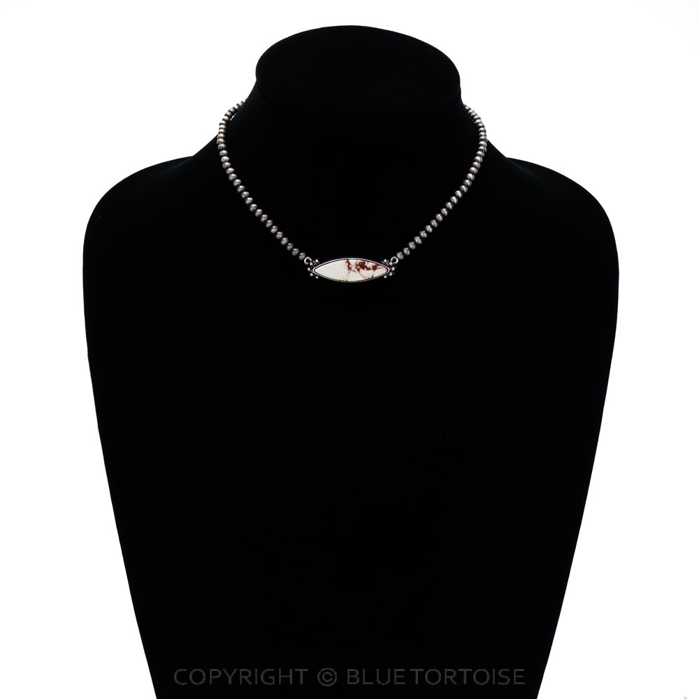 Western Stone Pendant Choker Necklace - Image 2