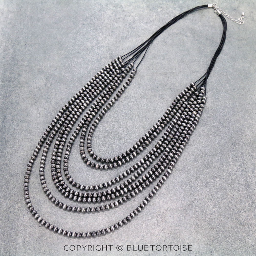 Navajo Style Pearl Layered Necklace