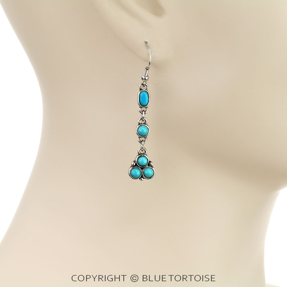 Western Style Stone Dangle Earrings - Image 2