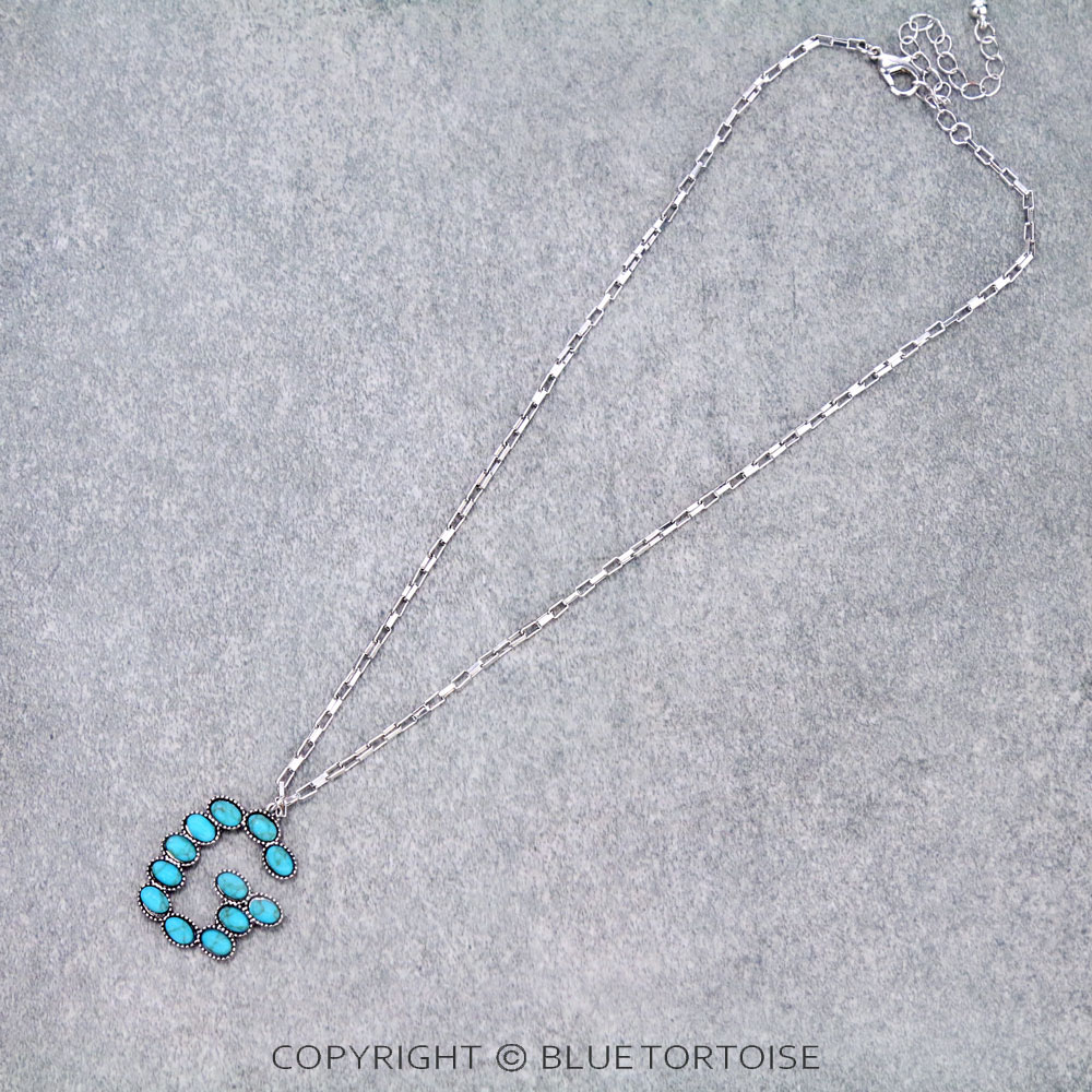 Initial “G” Stone Pendant Necklace