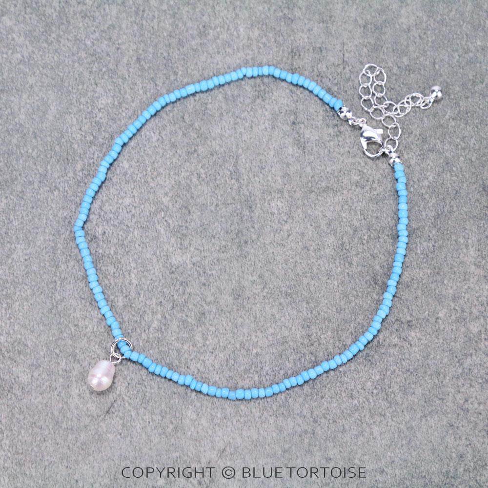 Seed Bead with Freshwater Pearl Pendant Choker