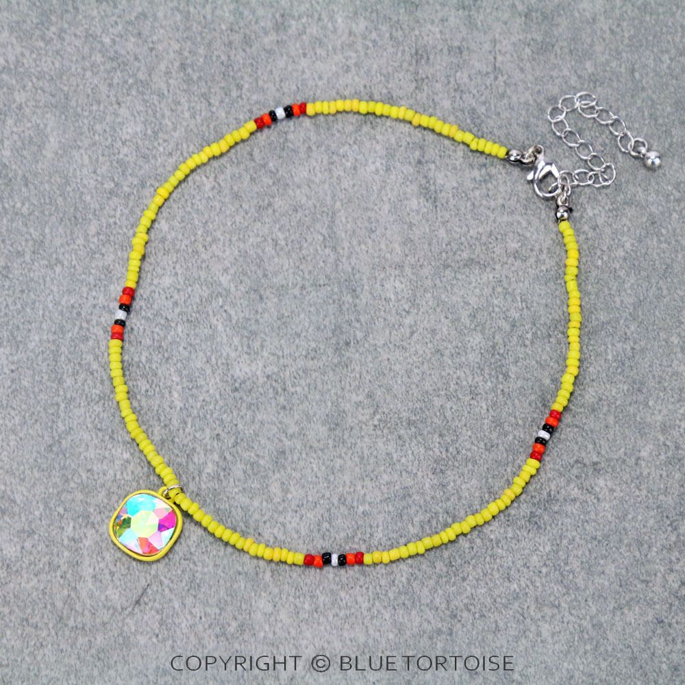 Seed Bead with Glass Stone Choker