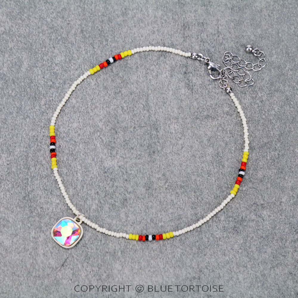 Seed Bead with Glass Stone Choker