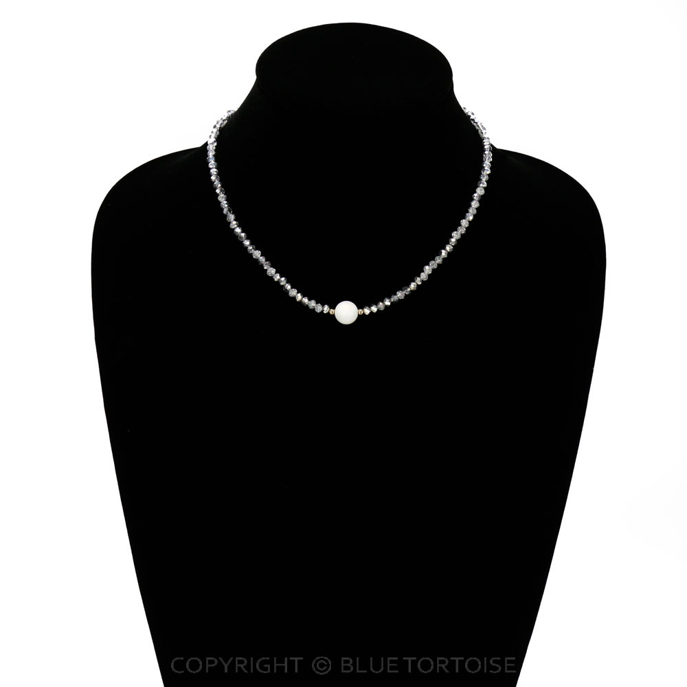 Glass Bead with Semi Stone Necklace - Image 2