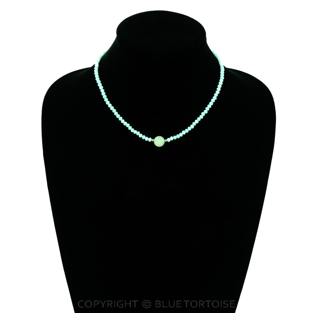 Glass Bead with Semi Stone Necklace - Image 2
