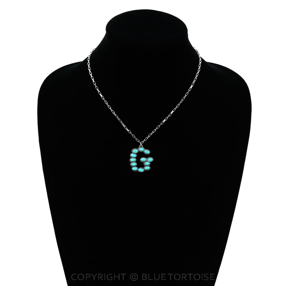 Initial “G” Stone Pendant Necklace - Image 2