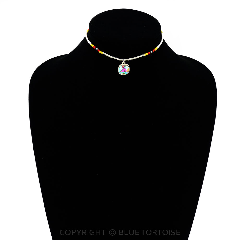 Seed Bead with Glass Stone Choker - Image 2