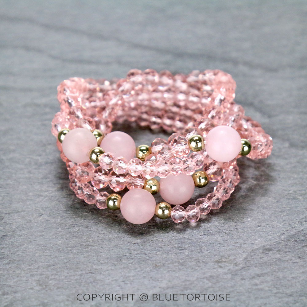 Glass Bead with Semi Stone Stackable Bracelet - Image 2