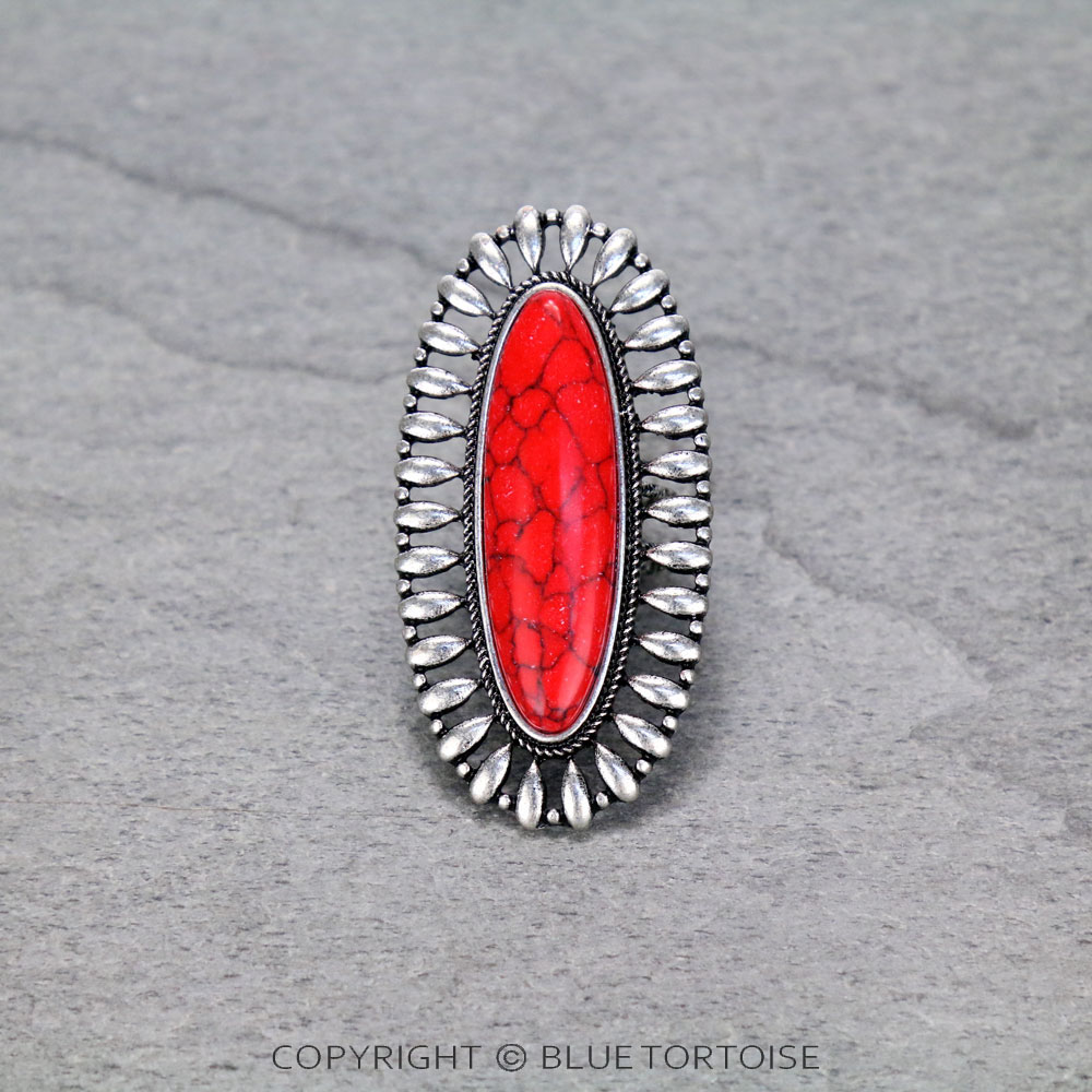 Concho Stone Adjustable Ring