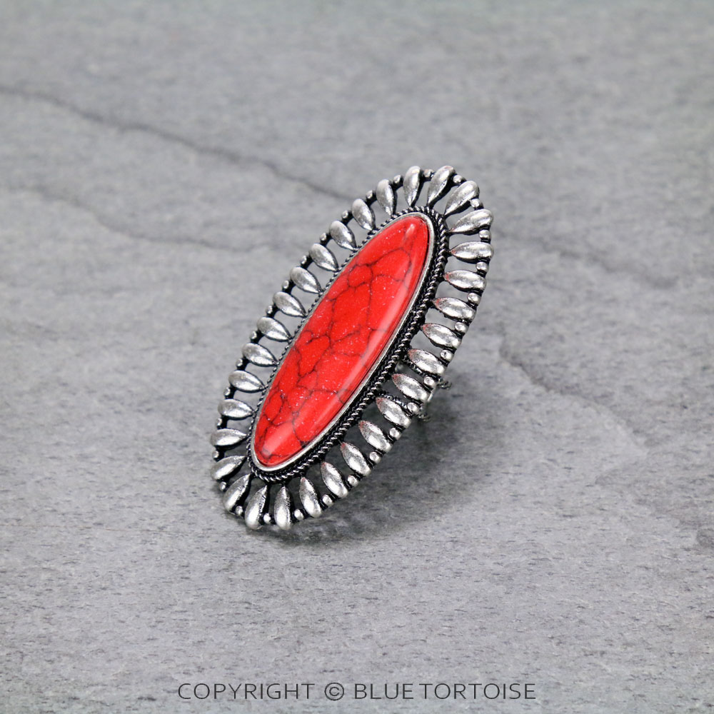 Concho Stone Adjustable Ring - Image 3