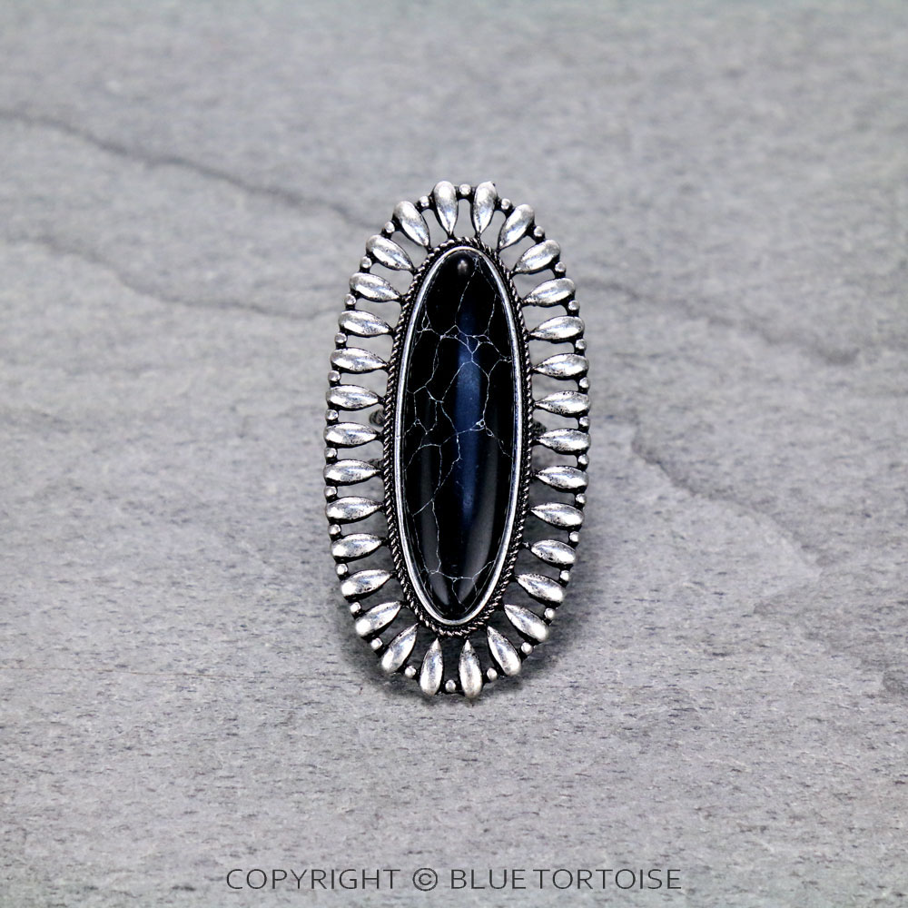 Concho Stone Adjustable Ring