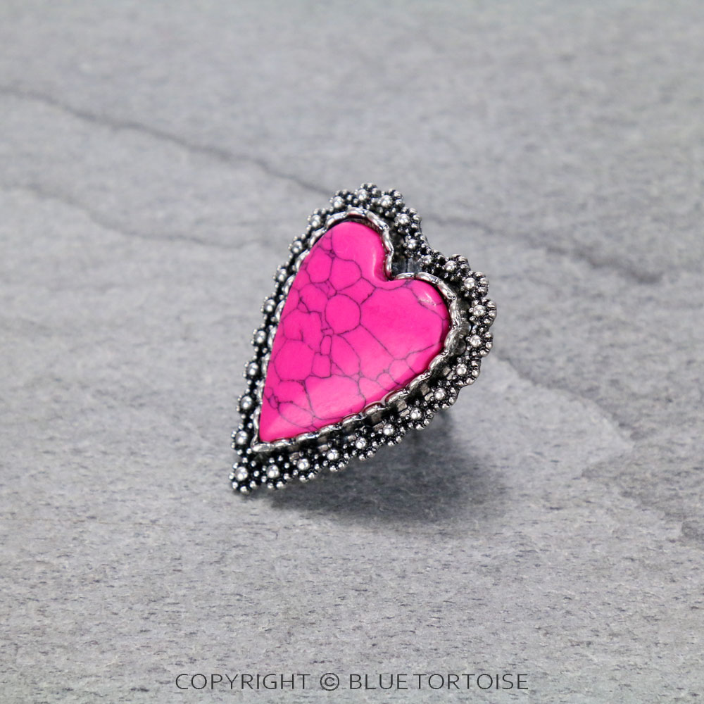 Heart Stone Adjustable Ring - Image 3