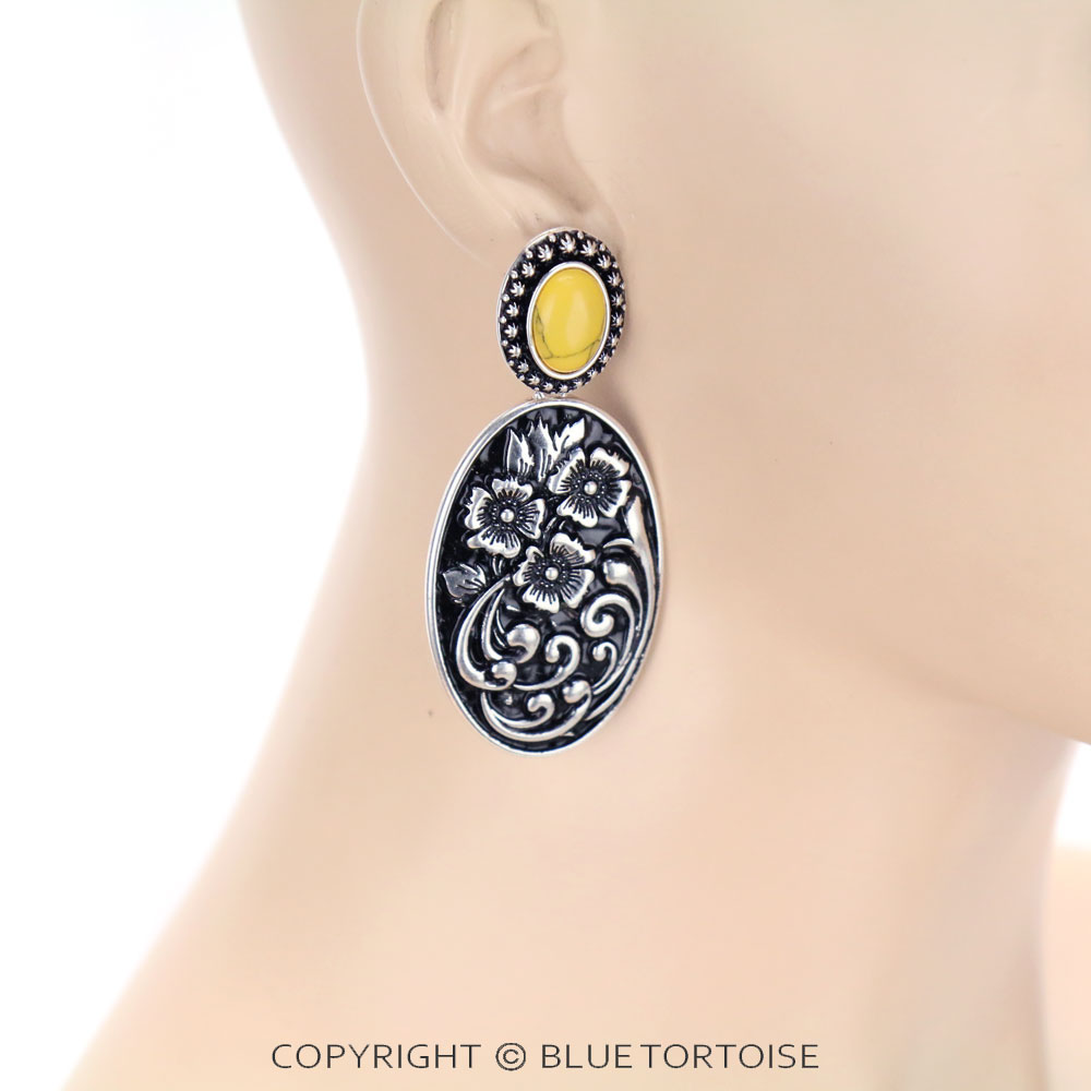 Flower Casting with Stone Stud Earrings - Image 2