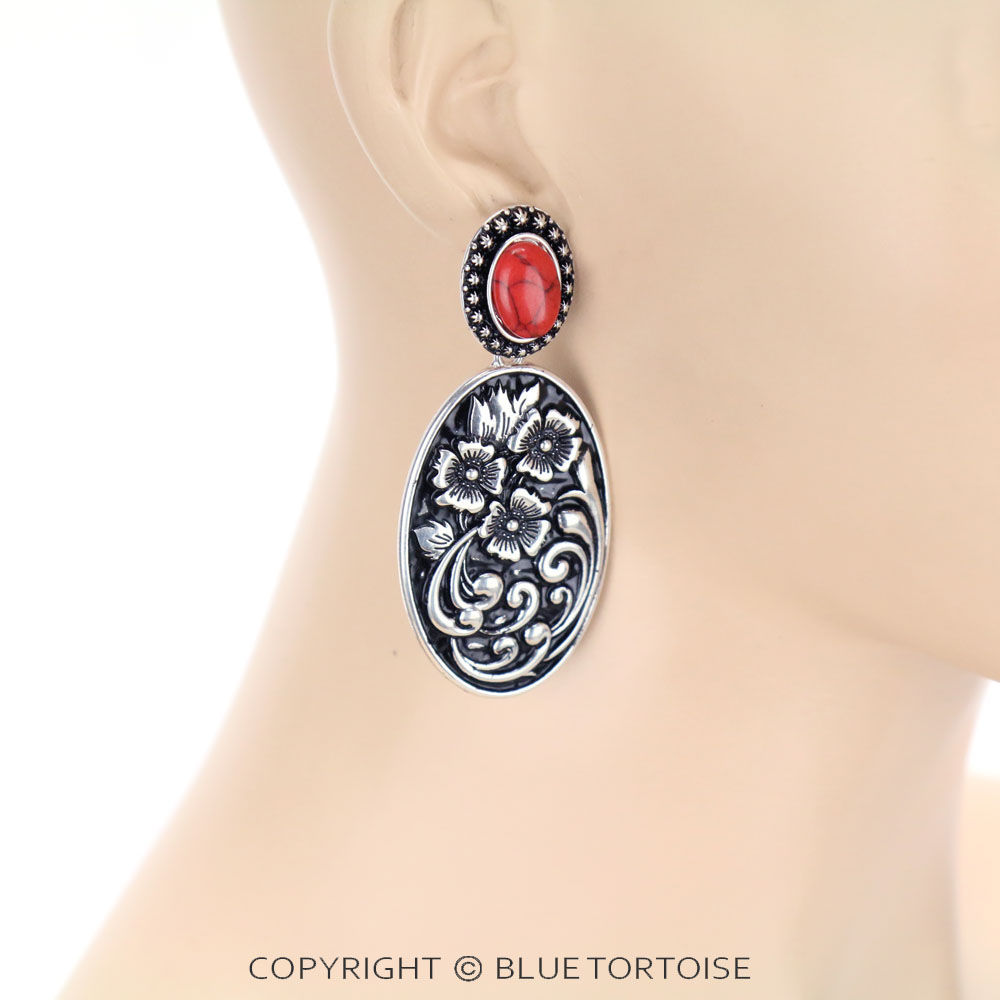 Flower Casting with Stone Stud Earrings - Image 2