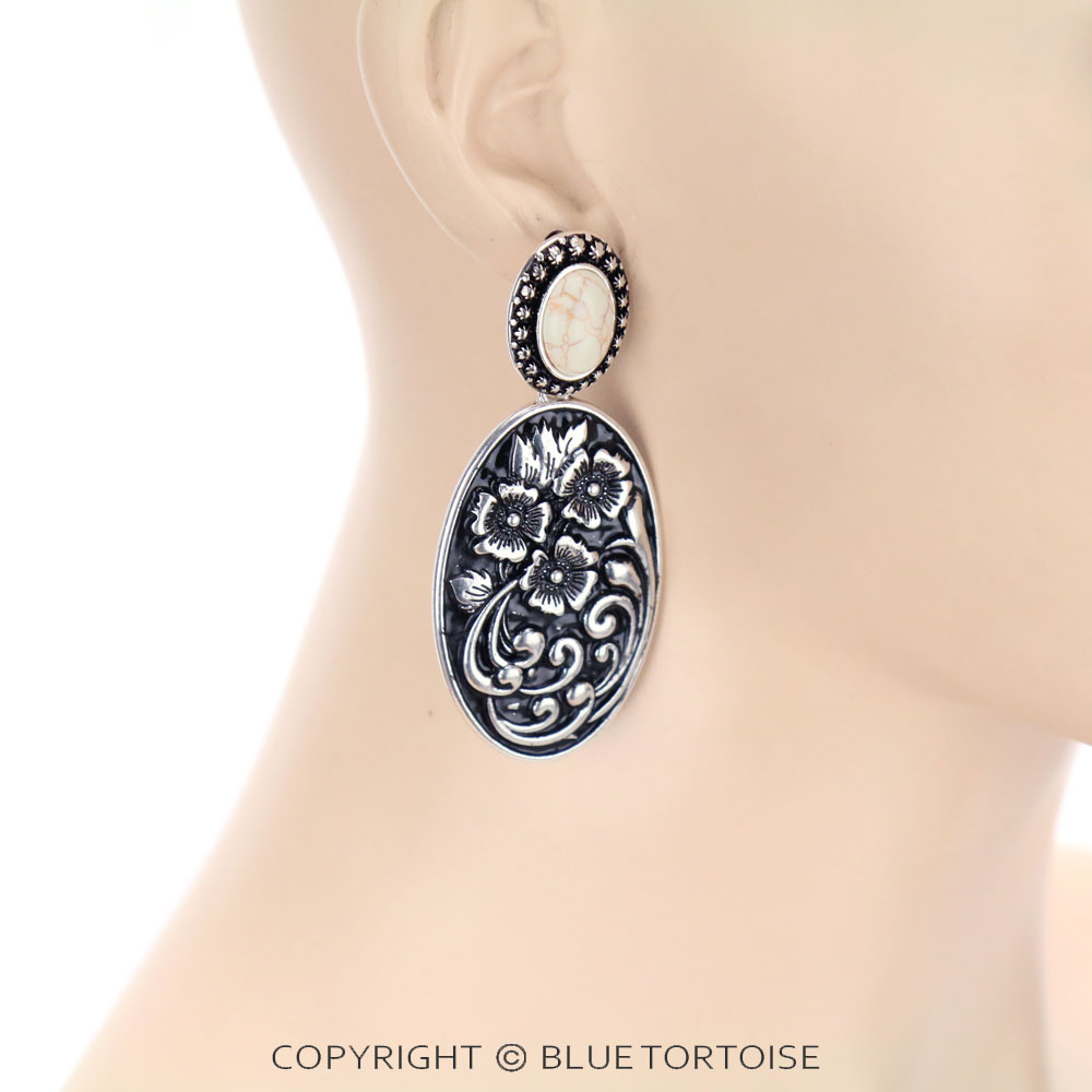 Flower Casting with Stone Stud Earrings - Image 2