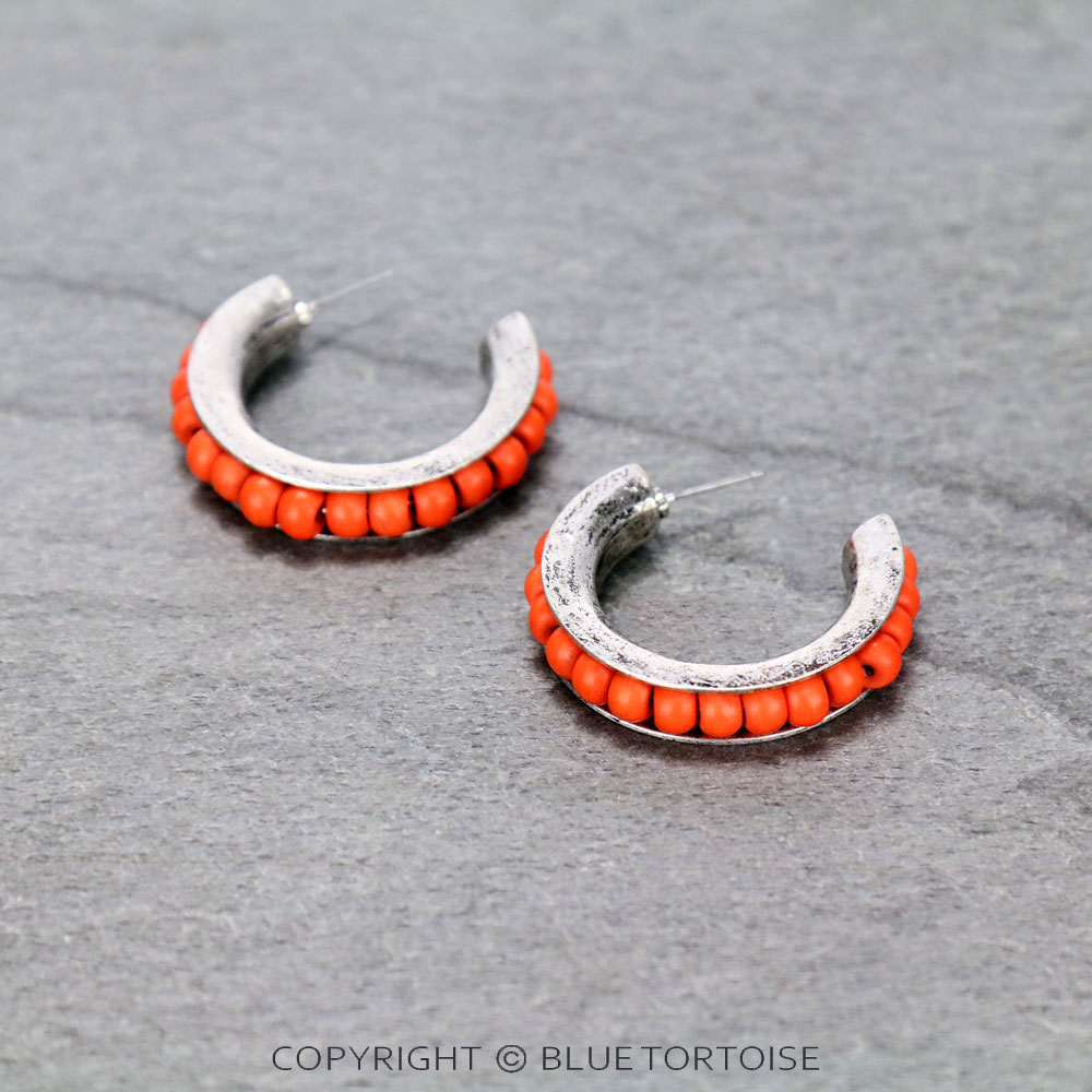 Bead Hoop Earrings