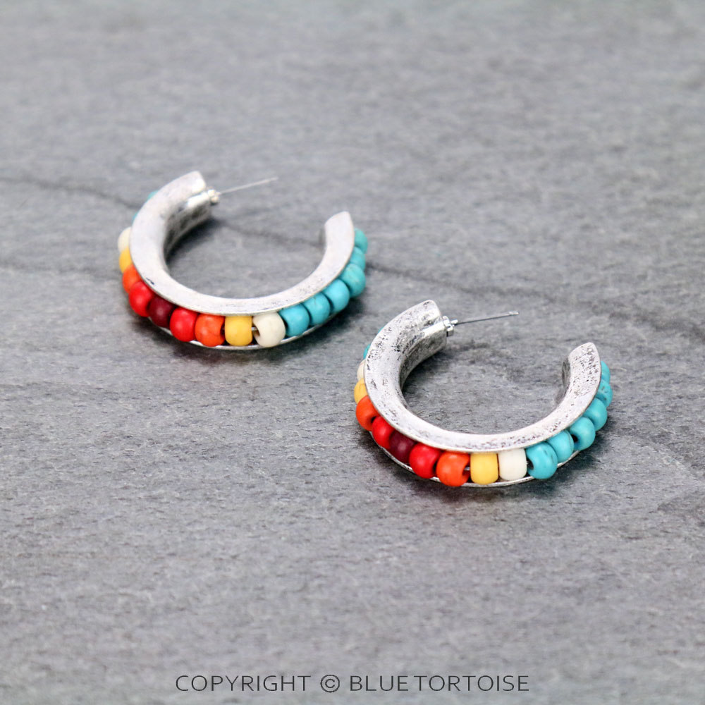 Bead Hoop Earrings