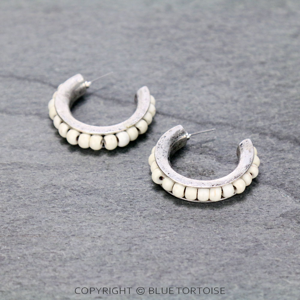 Bead Hoop Earrings
