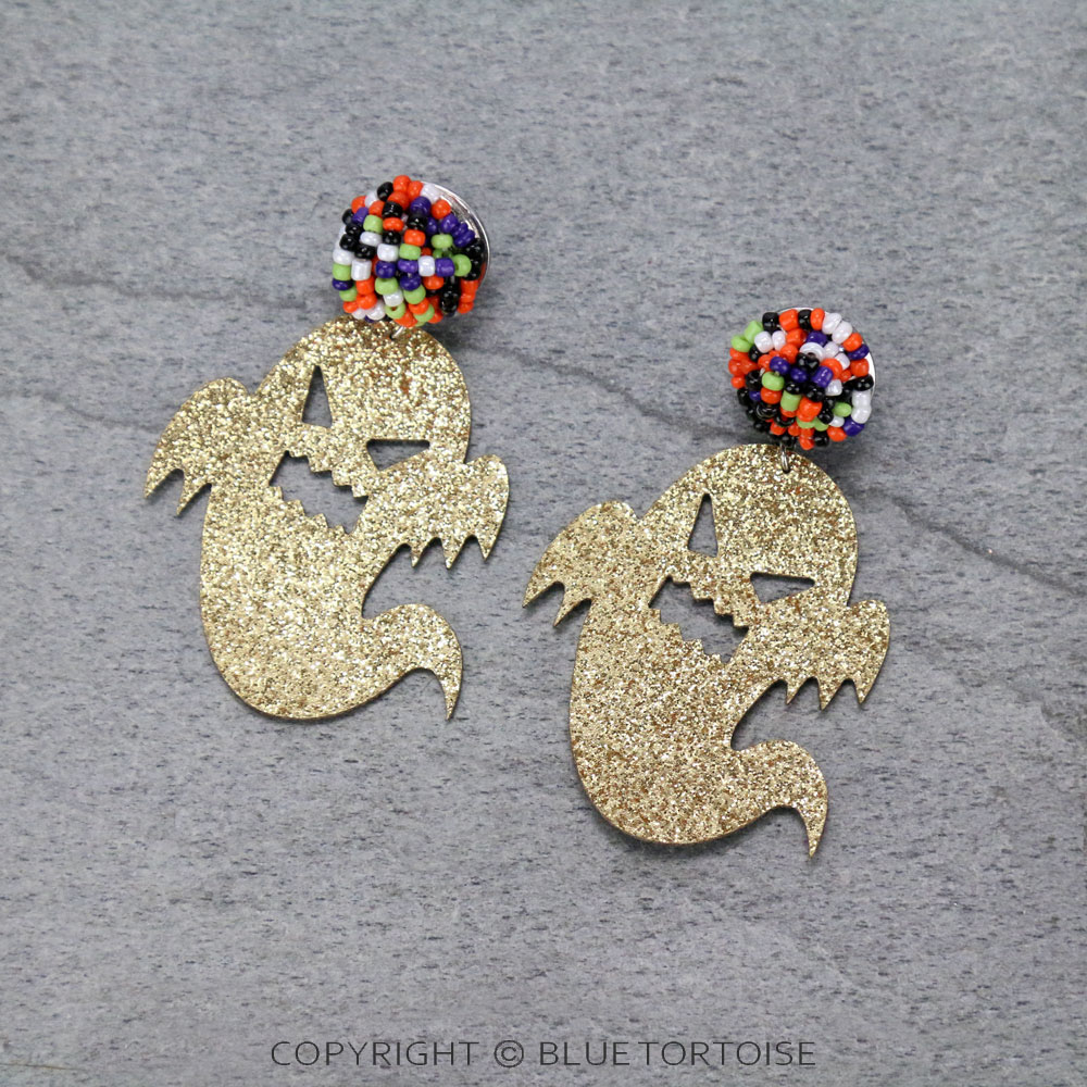 Halloween Glitter Ghost Stud Earrings