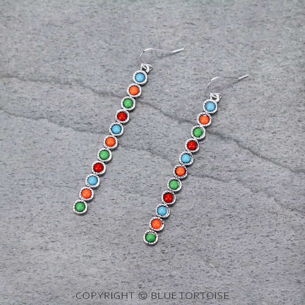 Western Acrylic Stone Bar Dangle Earrings