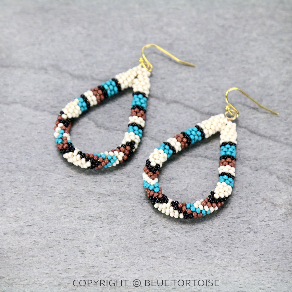 Western Seed Bead Teardrop Dangle Earrings