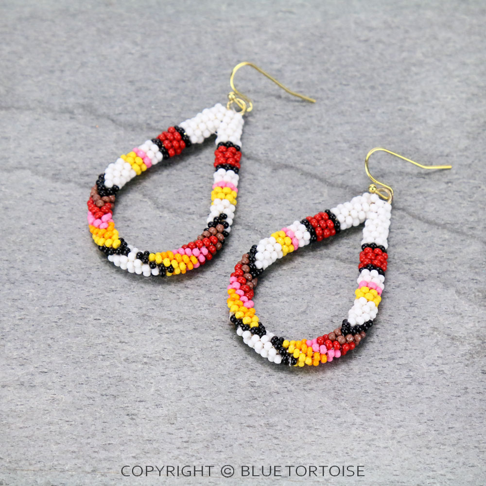 Western Seed Bead Teardrop Dangle Earrings