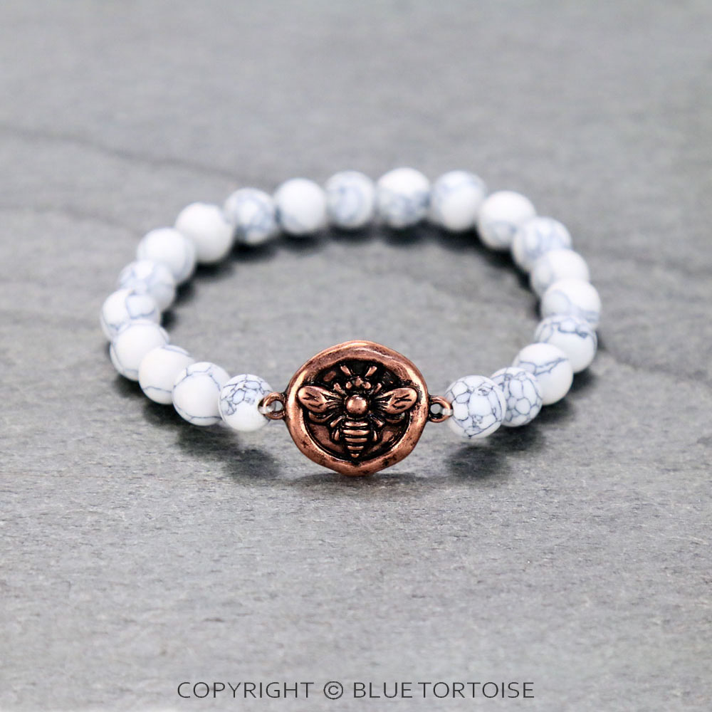 Bumblebee Semi Stone Stretch Bracelet