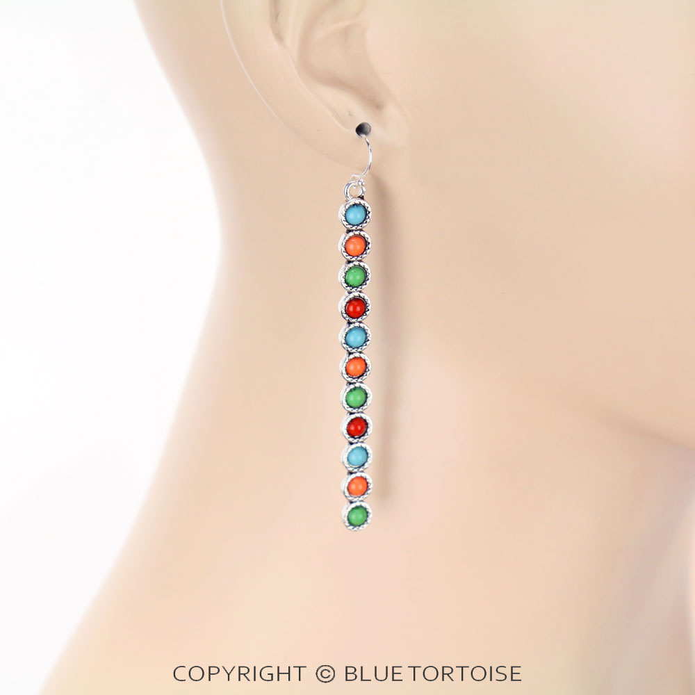 Western Acrylic Stone Bar Dangle Earrings - Image 2