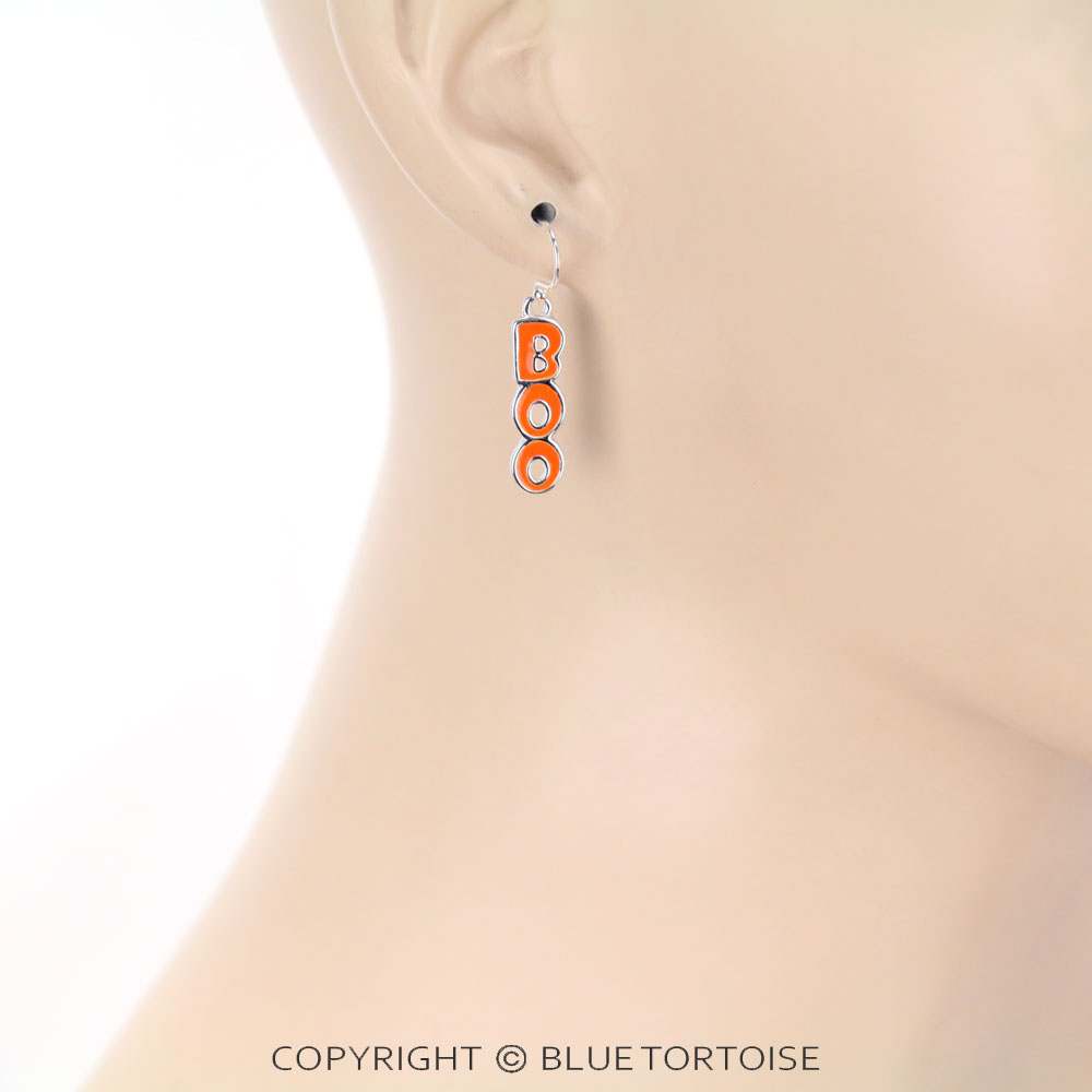 Halloween Epoxy "BOO" Dangle Earrings - Image 2
