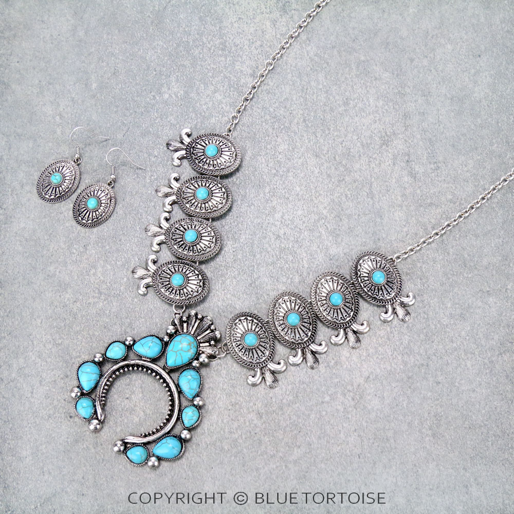 Western Squash Blossom Necklace Set