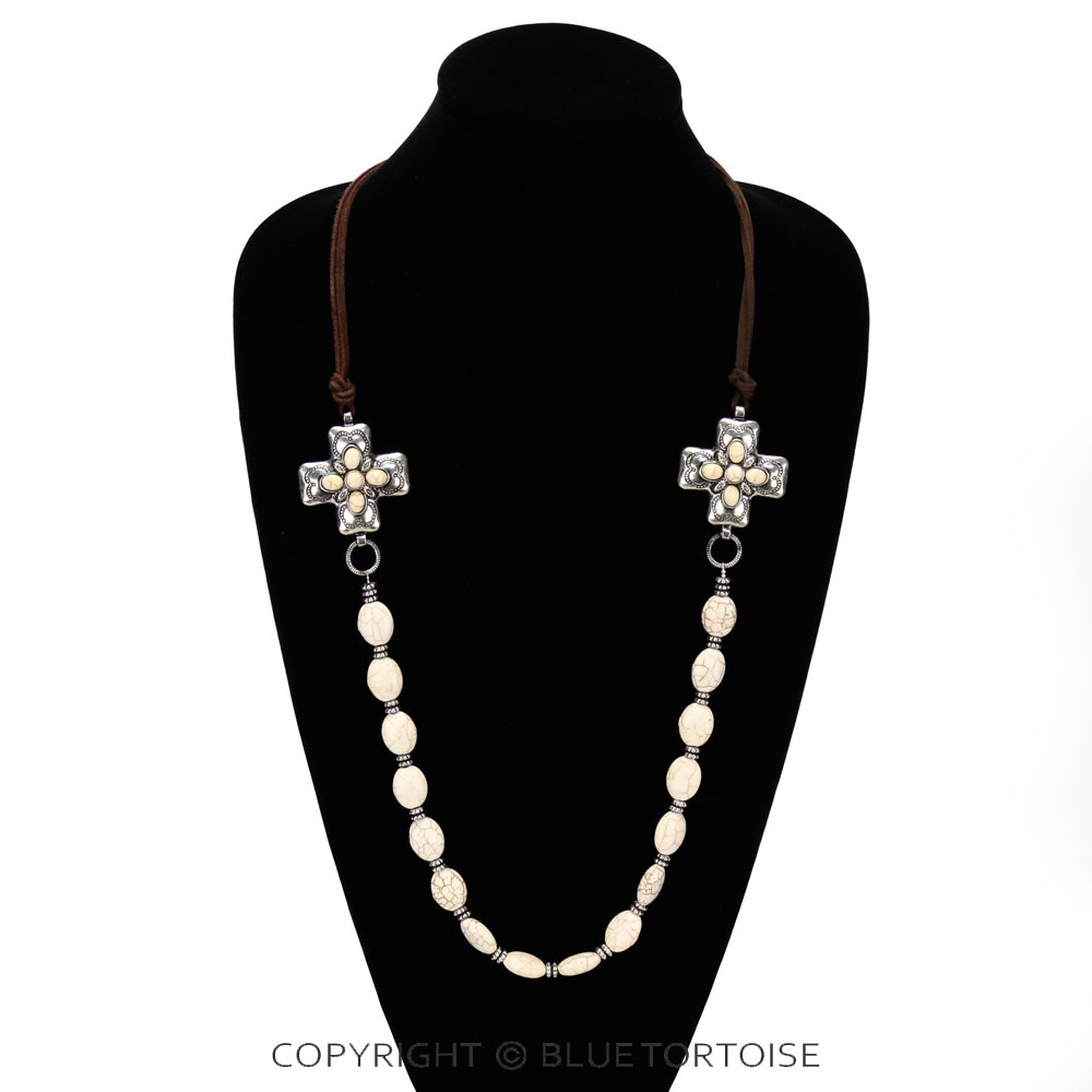 Western Cross Semi Stone Necklace - Image 2