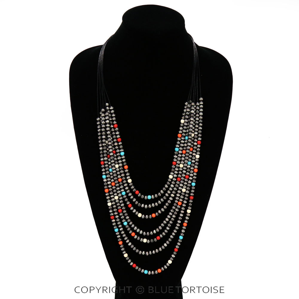 Navajo Style Pearl Layered Necklace - Image 2