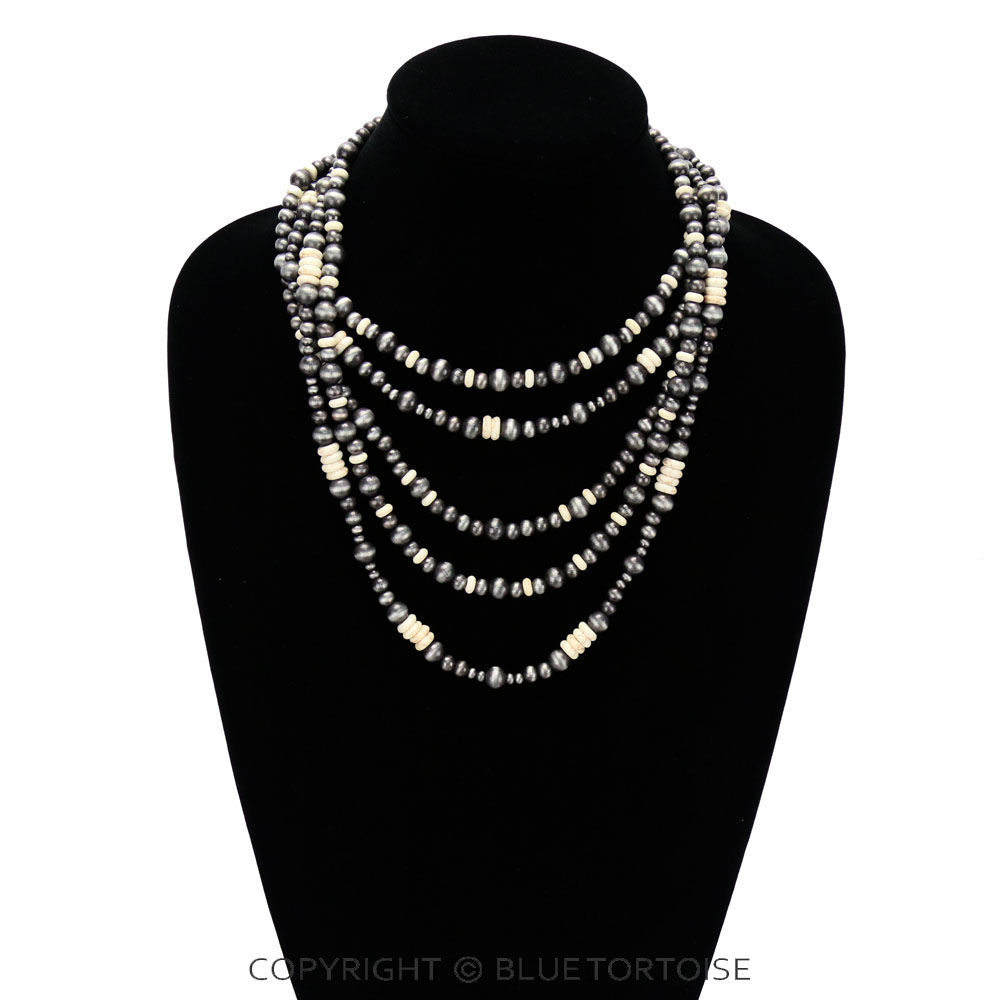 Navajo Style Pearl Layered Necklace - Image 2