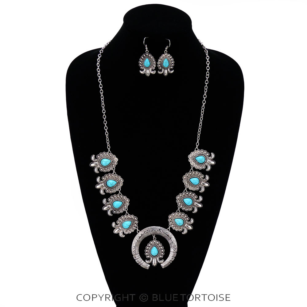 Western Squash Blossom Necklace Set - Image 2