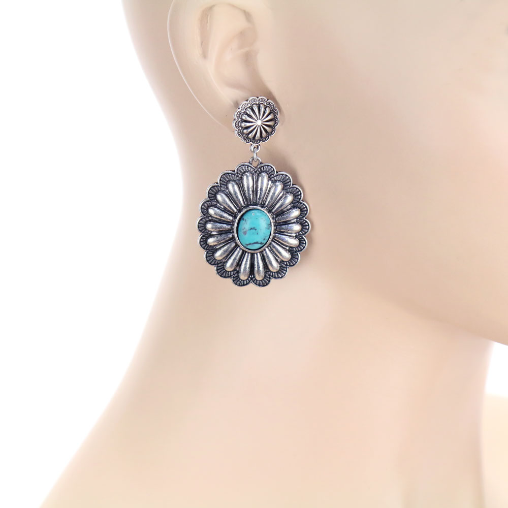 Western Concho Stud Earrings - Image 2