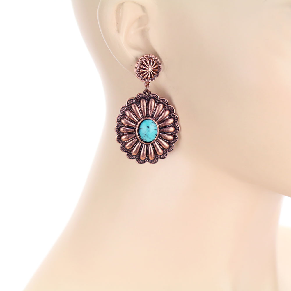 Western Concho Stud Earrings - Image 2