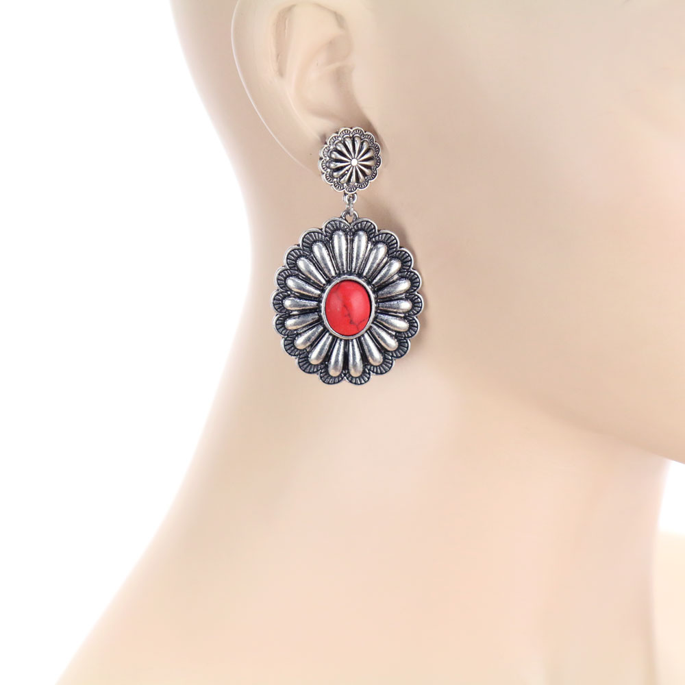 Western Concho Stud Earrings - Image 2