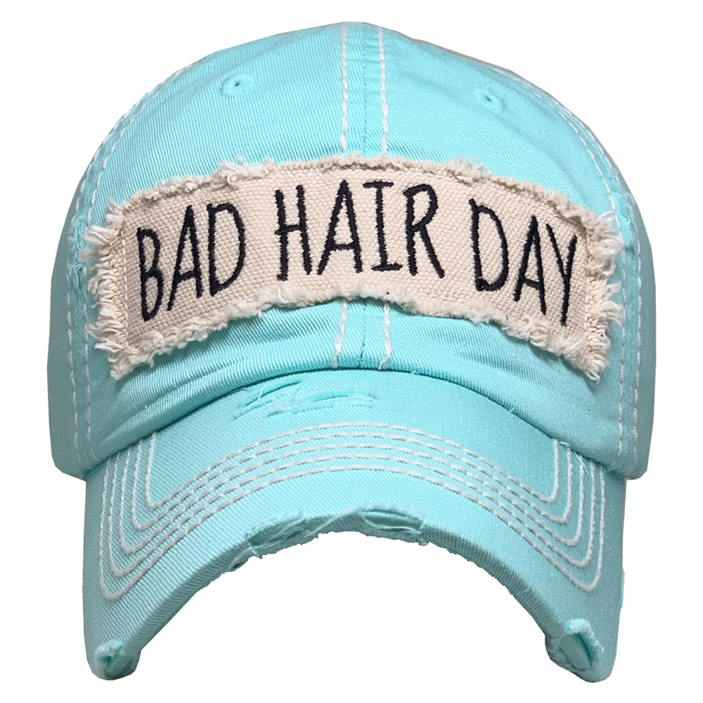 "BAD HAIR DAY" Washed Cotton Vintage Ball Cap