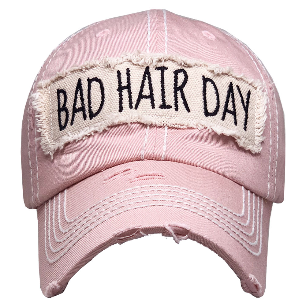 "BAD HAIR DAY" Washed Cotton Vintage Ball Cap