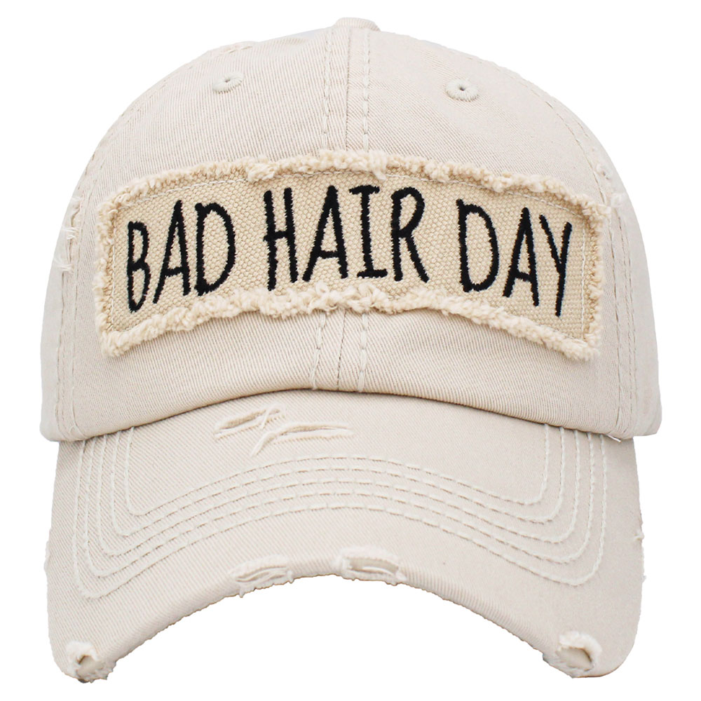 "BAD HAIR DAY" Washed Cotton Vintage Ball Cap