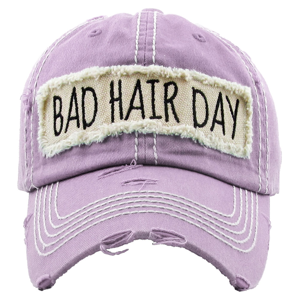 "BAD HAIR DAY" Washed Cotton Vintage Ball Cap